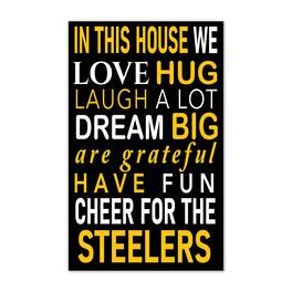 Fan Creations - Pittsburgh Steelers 11" x 19" Briteline In This House Sign - Multicolor