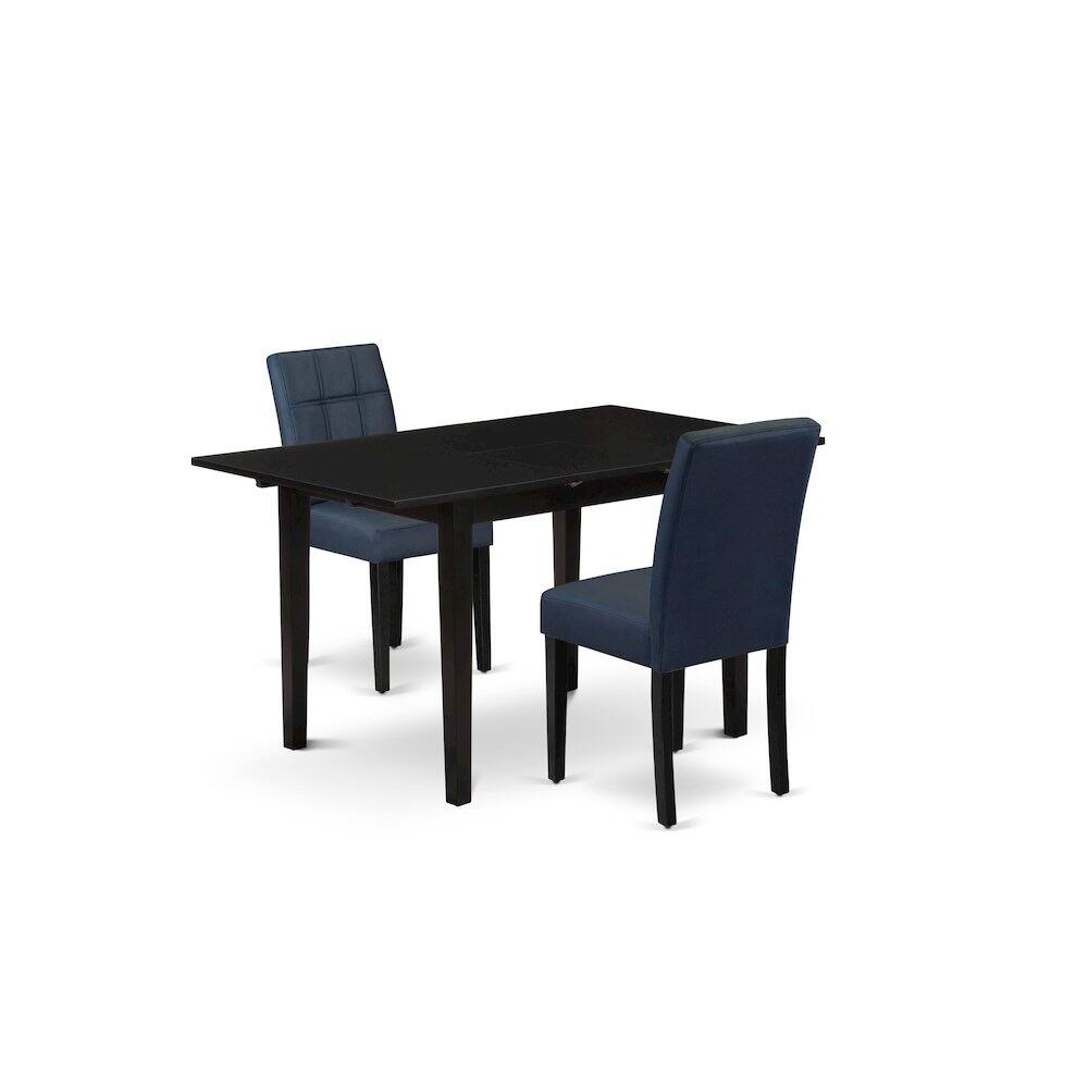 Alt View 10. East West Furniture - 3 Piece Kitchen Table Set - Black.