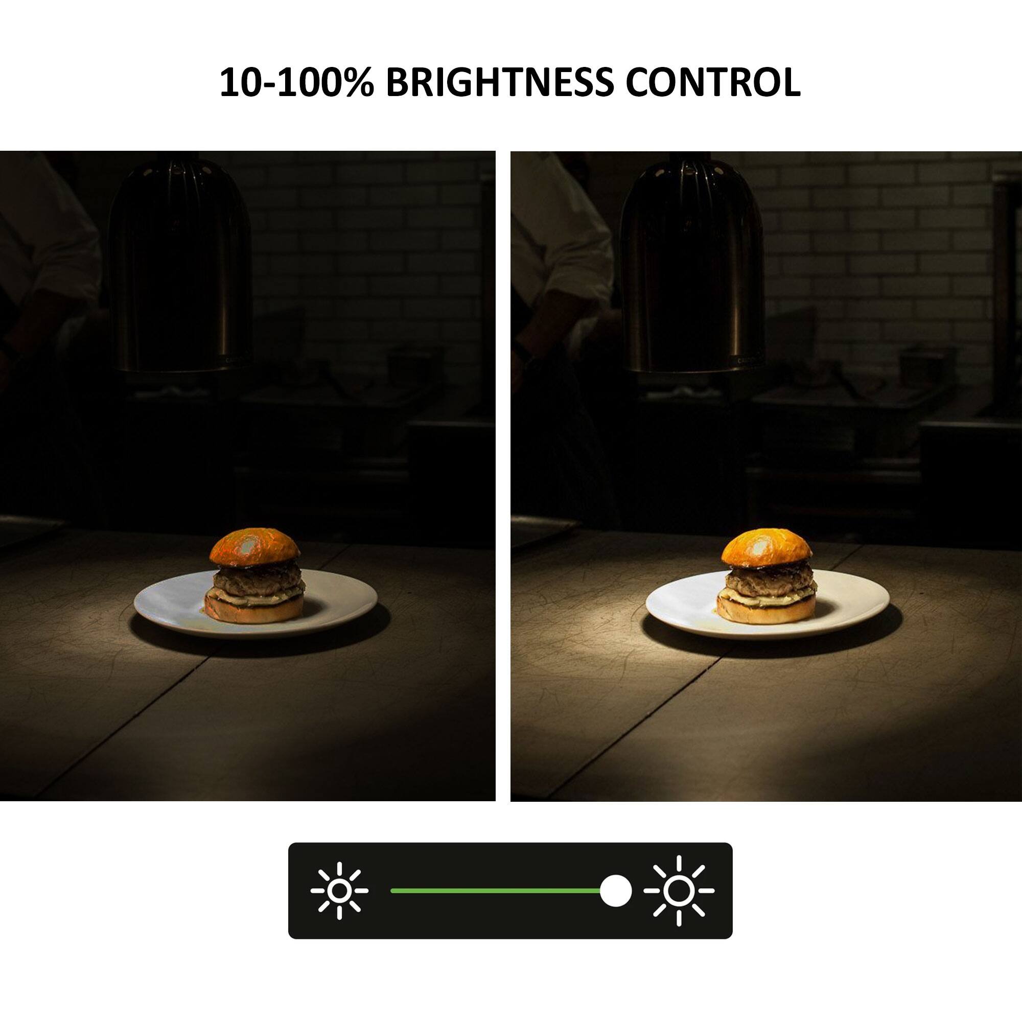 10-100% BRIGHTNESS CONTROL