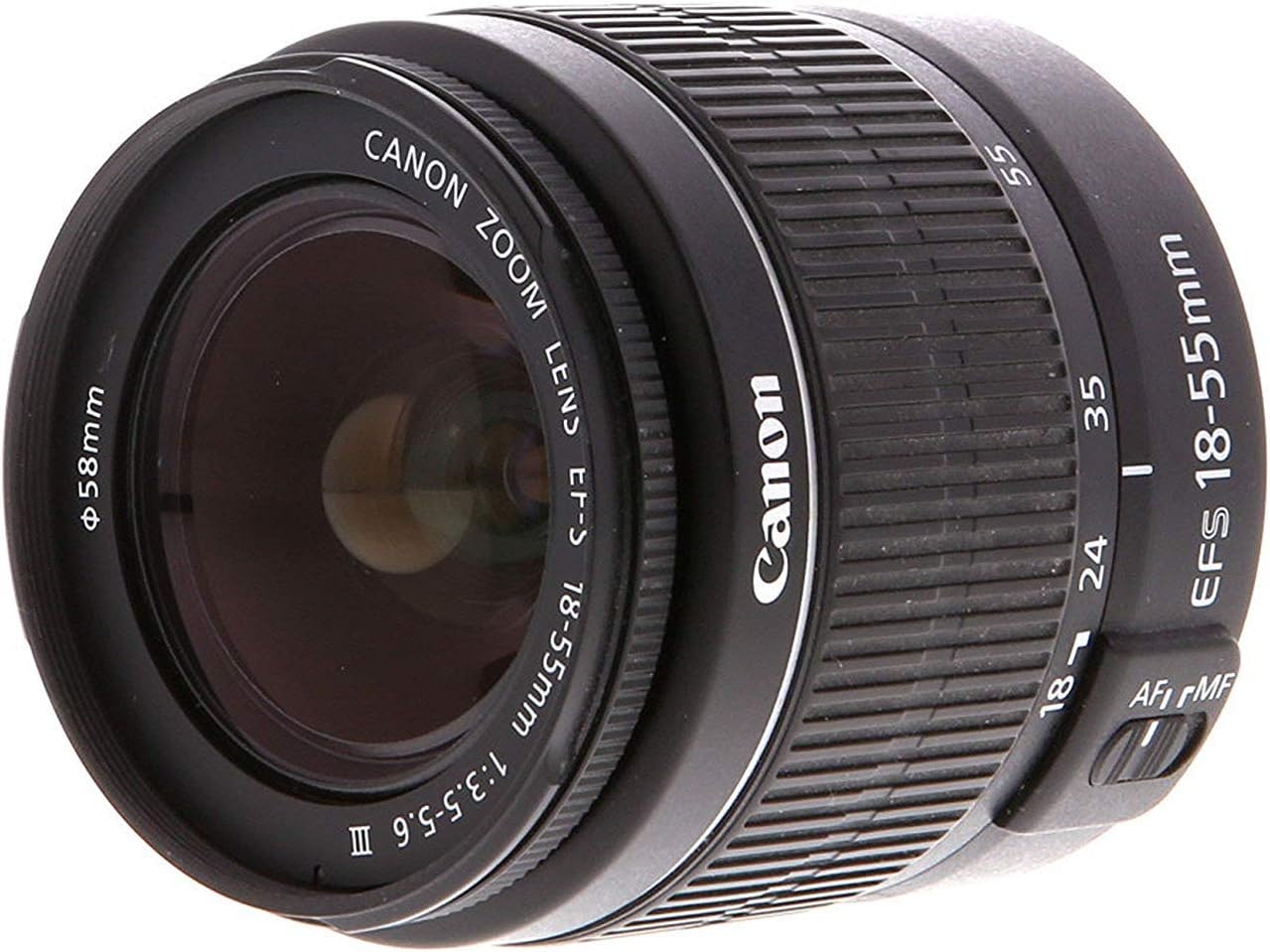 Canon Zoom Lens  
EFS 18-55mm  
1:3.5-5.6  
AF MF  
Φ58mm  
24 35 55