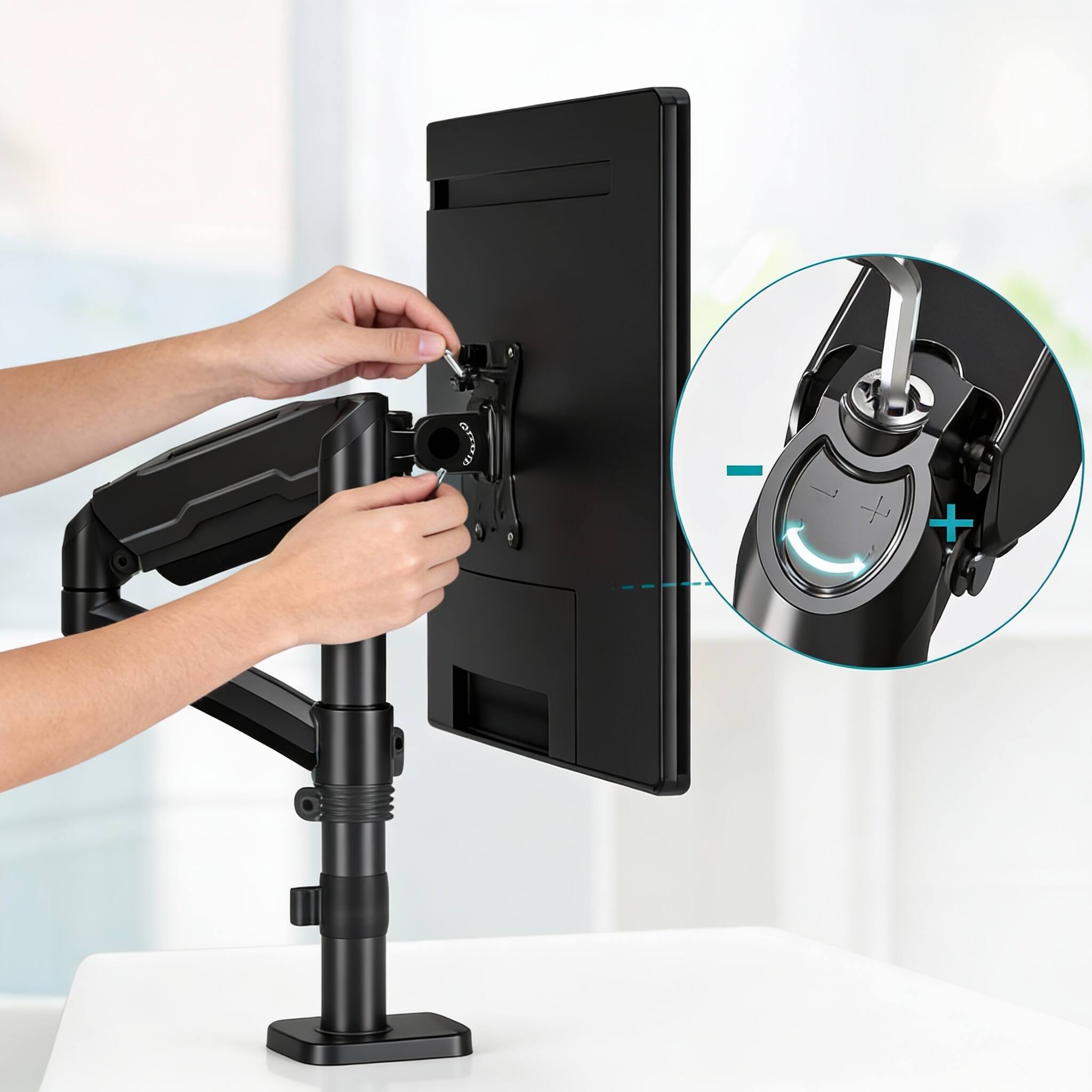 Alt View 2. Frangdom - Triple 32" Monitor Arm Desk Mount 19.8lbs VESA 75/100 - BLACK.