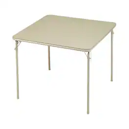 MECO - Sudden Comfort 34 x 34 Inch Square Metal Folding Dining Card Table - Buff
