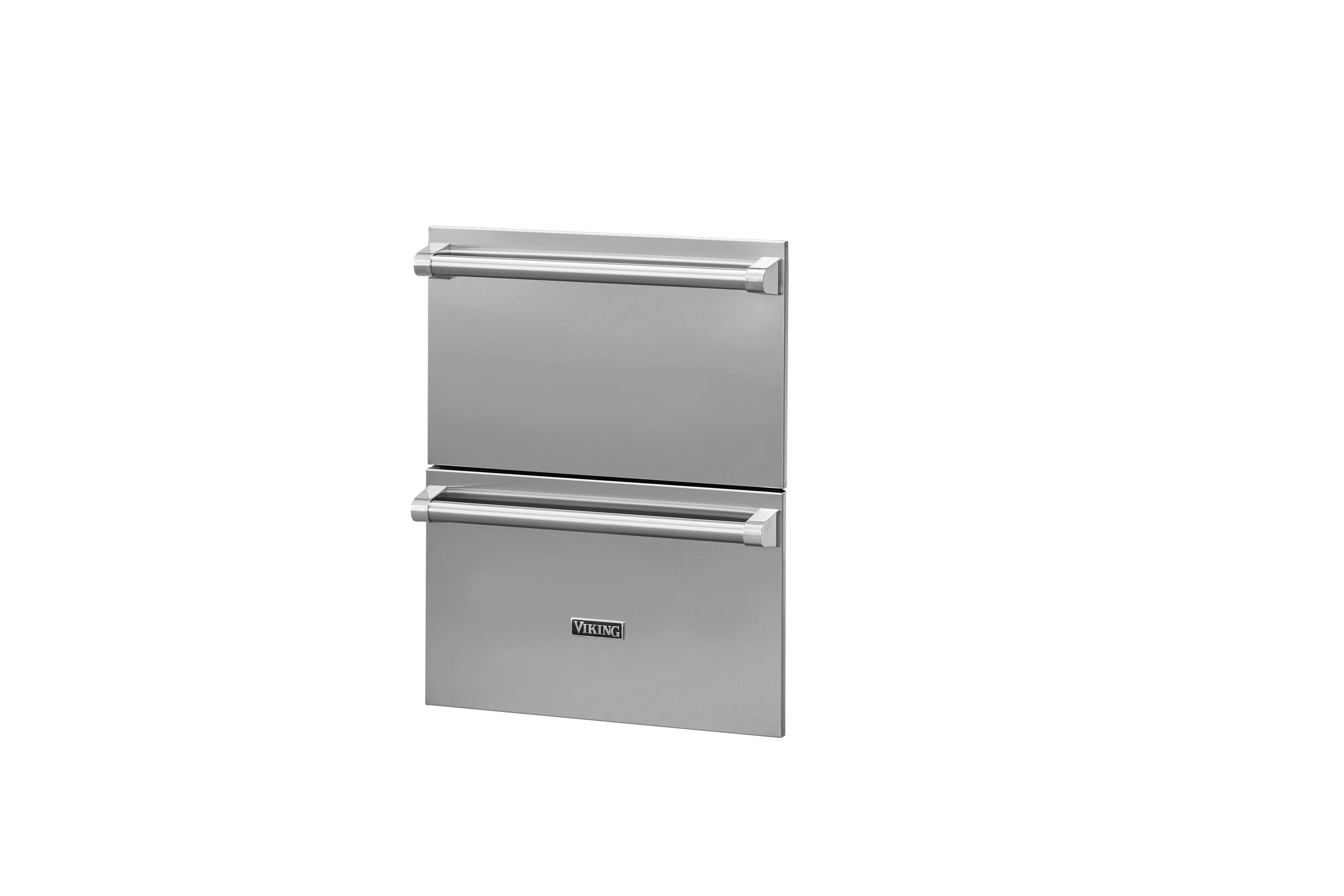 Angle. Viking - 24" Professional Panel Refrigerated Drawers for FDUI5242D - Stainless.