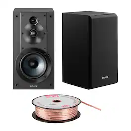 Sony - SSCS5 3-Way 3-Driver Bookshelf Speaker System (Black) Bundle