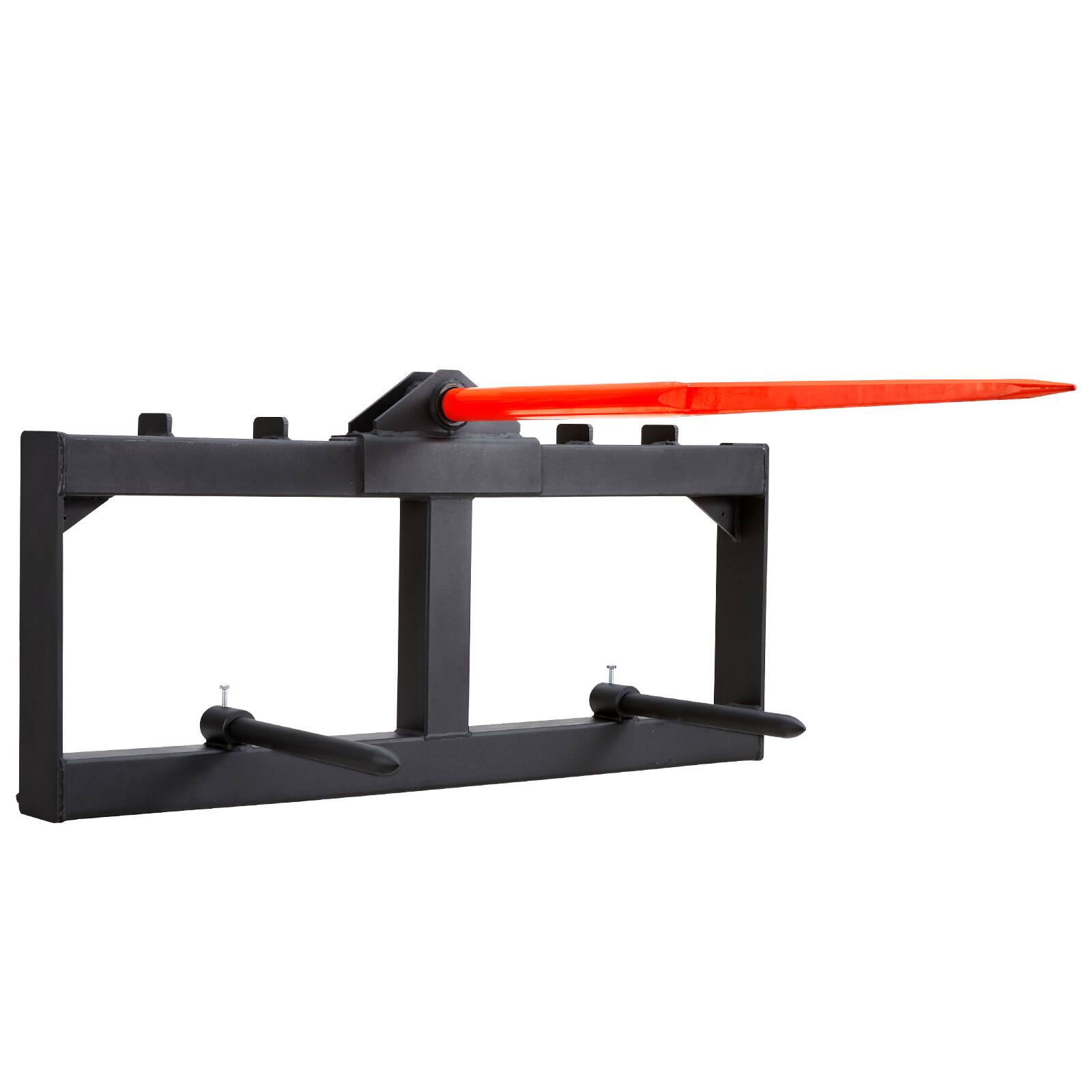 Alt View 5. VEVOR - 49"Hay Spear,Bale Spears 1600lbs Loading Capacity, Skid Steer Loader Tractor Attachment with 2pcs 17.5"Stabilizer Spears - Black.