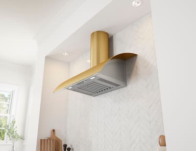 Zephyr 42 inches Externally Vented Shell Range Hood Gold COK