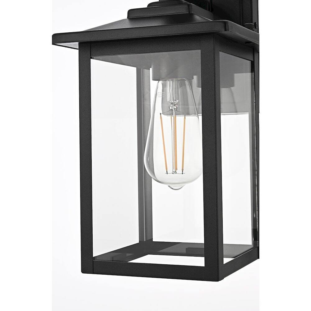 Alt View 2. Elegant Lighting - Carisle 7 Inch Outdoor Wall Sconce In Black - Black.