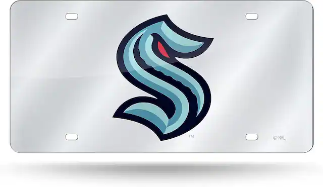 Front. Rico Industries - Seattle Kraken Acrylic License Plate Laser Tag - Multi.