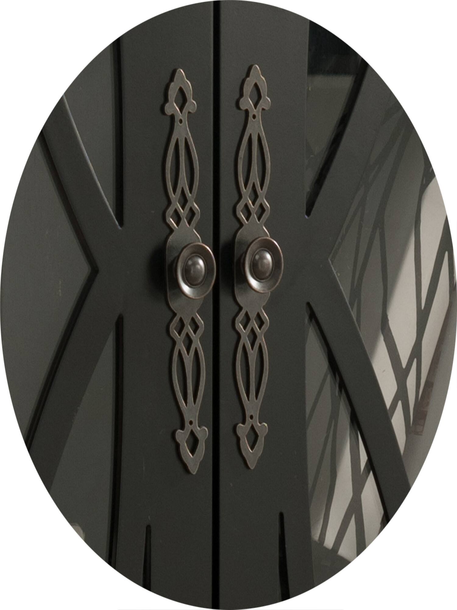 Back. Kings Brand Furniture - Kings Brand Furniture Halswelle 2-Door Black Curio Bookcase Cabinet with Glass Doors - Black.