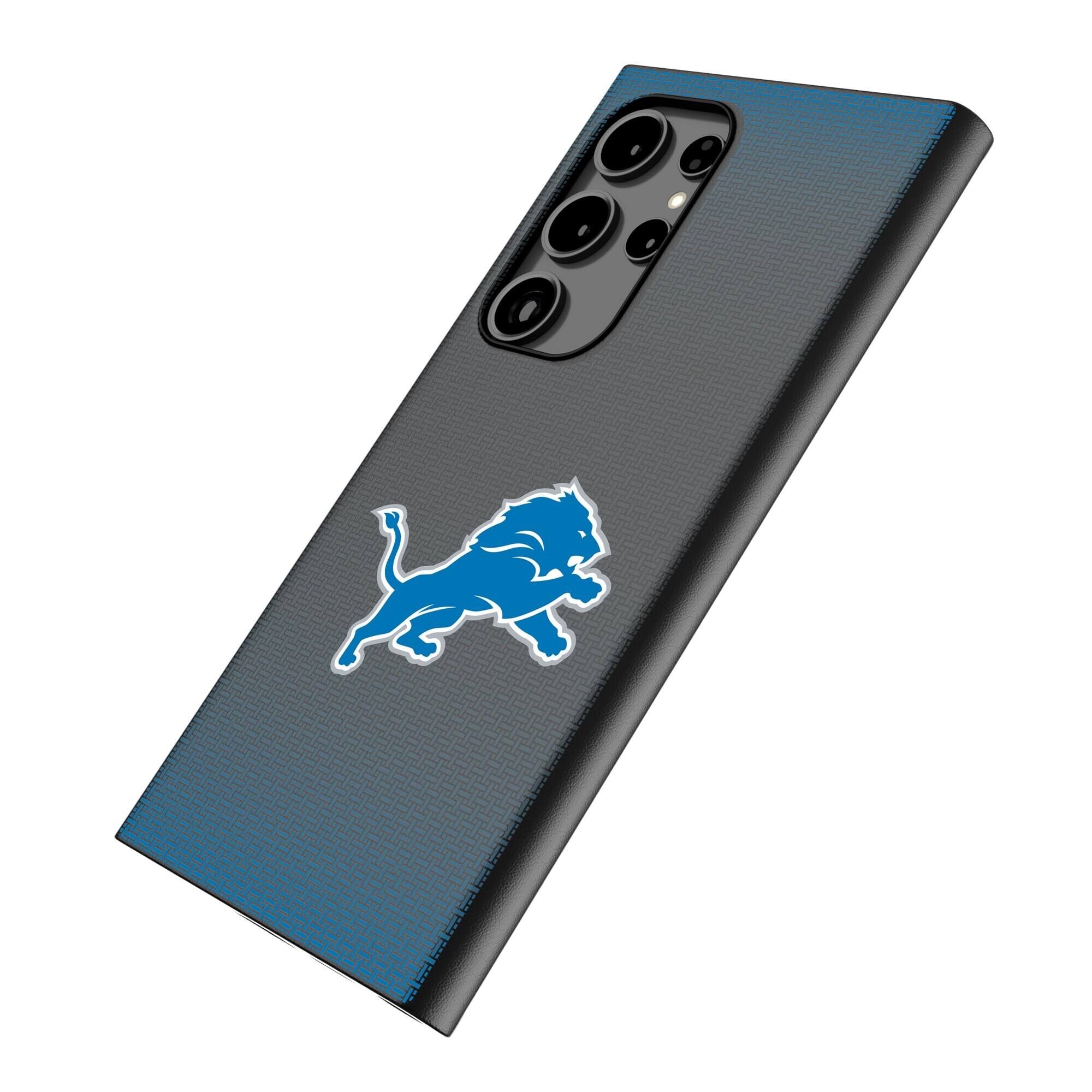 Alt View 1. Keyscaper - Detroit Lions Linen Galaxy Magnetic Bump Case - S25 - Black.