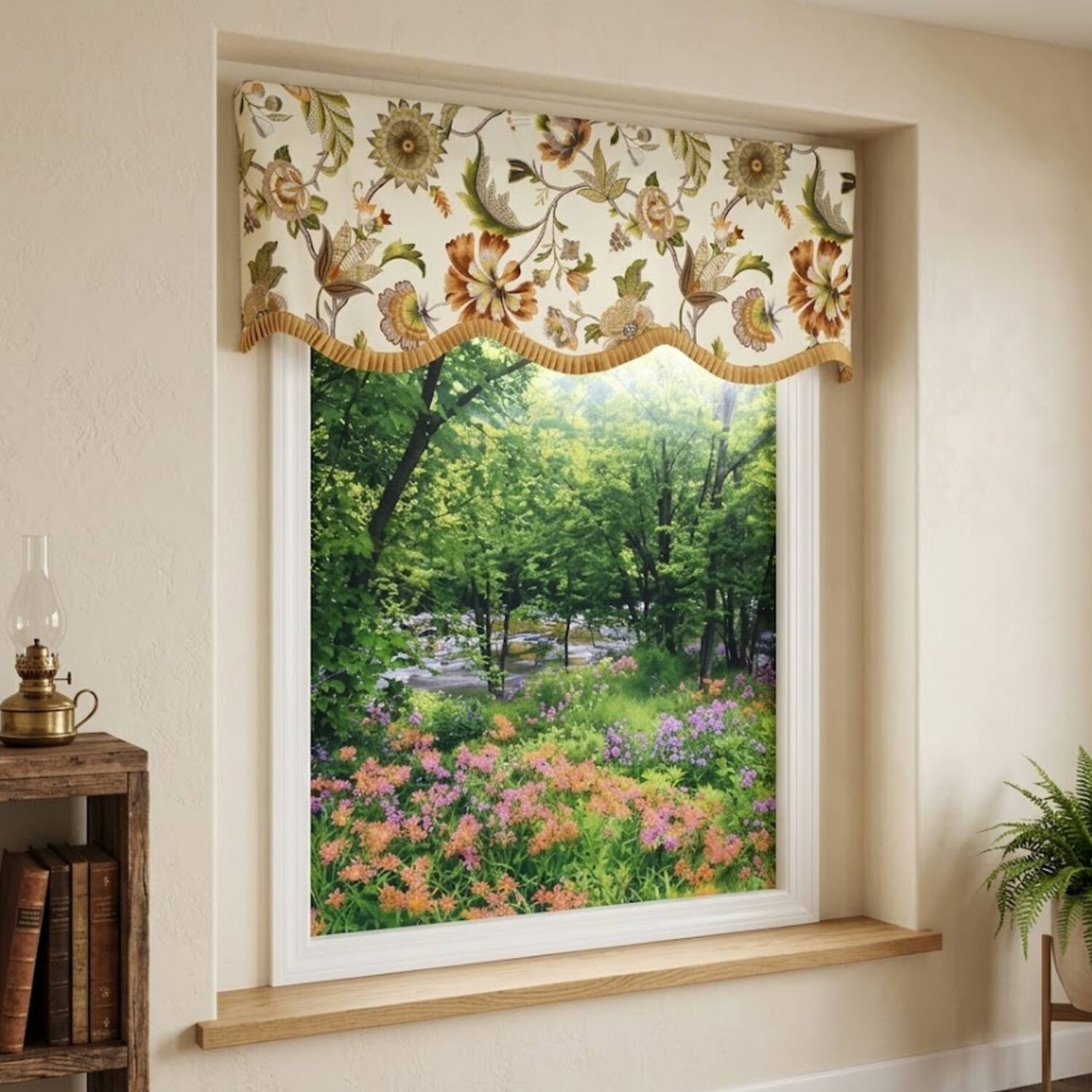 Angle. RLF Home - RLF Home Tanzibar Ruffled Provance Window Valance 100% Cotton Lined Rod Pocket 50" x 17" Orange - Orange.