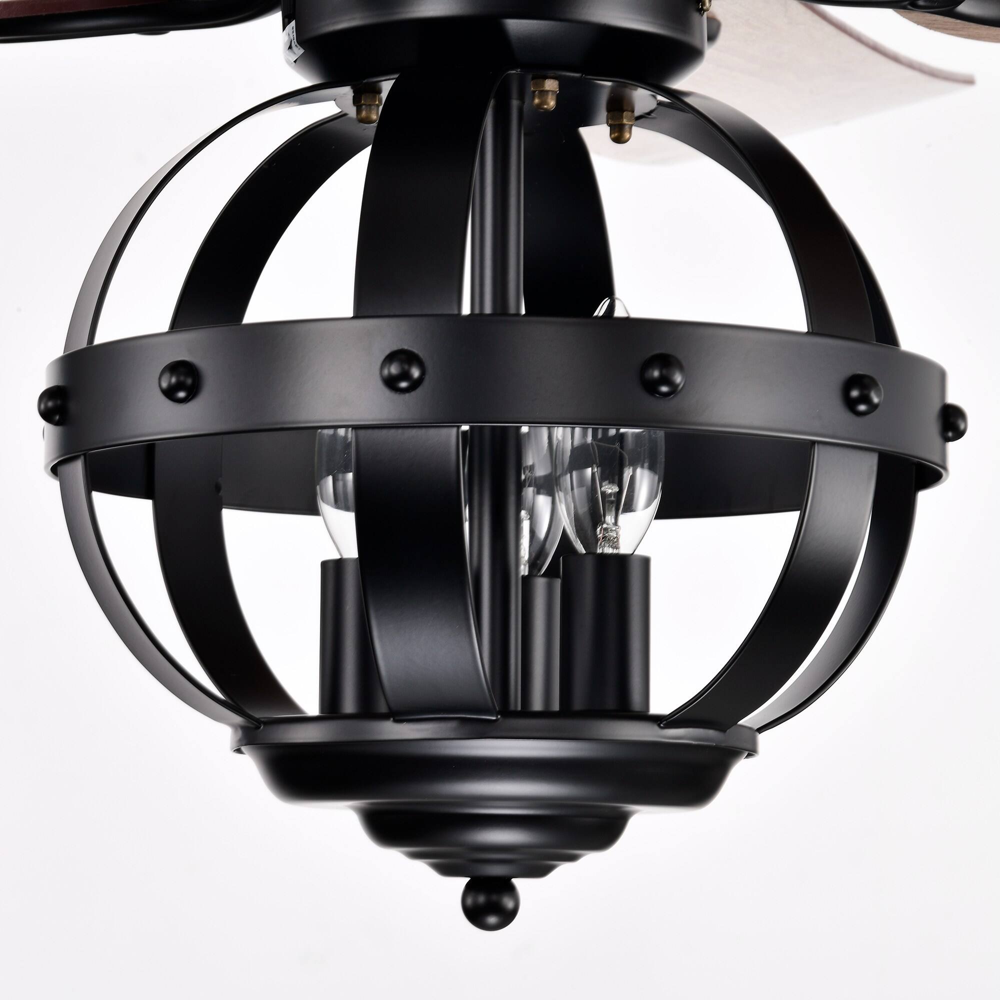 Alt View 8. Parrot Uncle - 52" Industrial Blacke Ceiling Fan with Remote Control - Black.