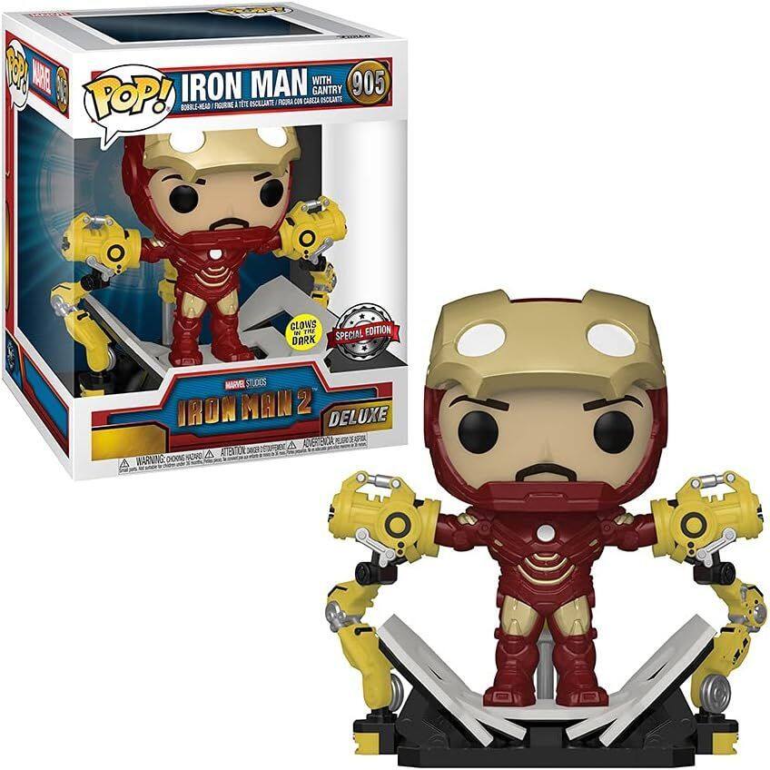 The text on the image is: "POP! MARVEL IRON MAN 2 DELUXE EDITION 905 SPECIAL EDITION GLOW-IN-THE-DARK".