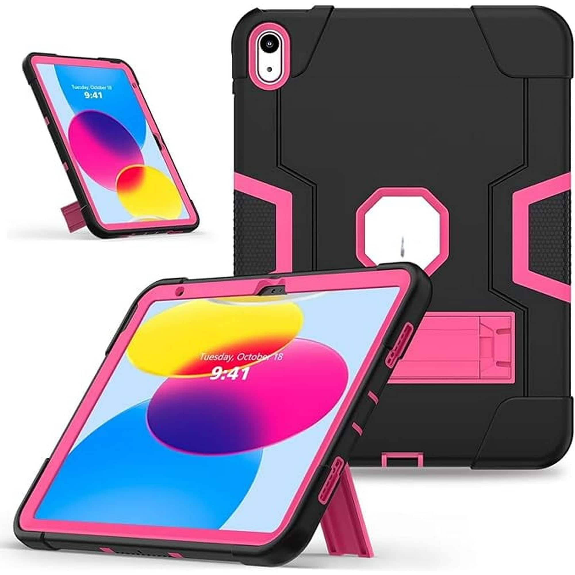 Entronix - iPad Air M2 11" Case - Heavy Duty Triple-Layer Protection for 6th Gen (2024) - Hot Pink