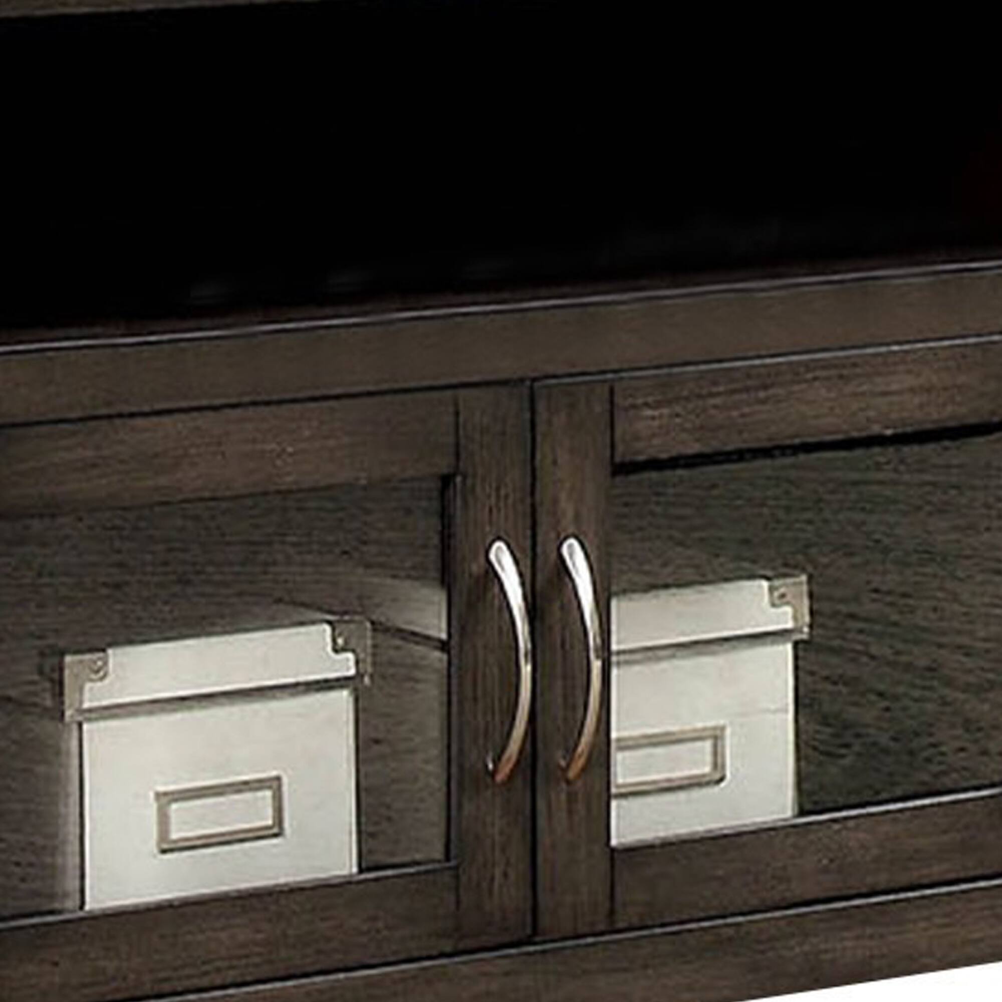 Alt View 3. Manhattan Lane - 60" Wooden TV Stand With 2 Cabinets and 2 Open Shelves - Brown.