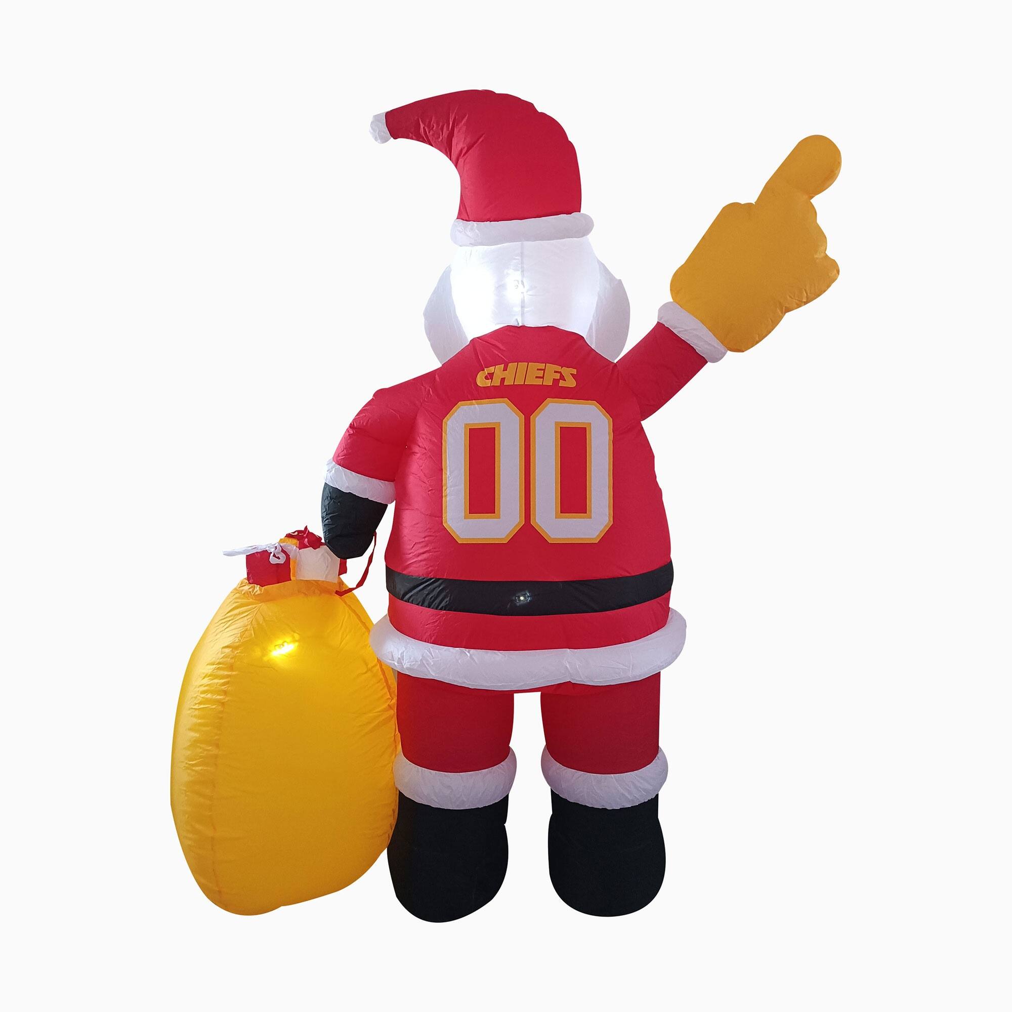 Alt View 2. Logo Brands - Kansas City Chiefs 7' Inflatable Santa - Multicolor.