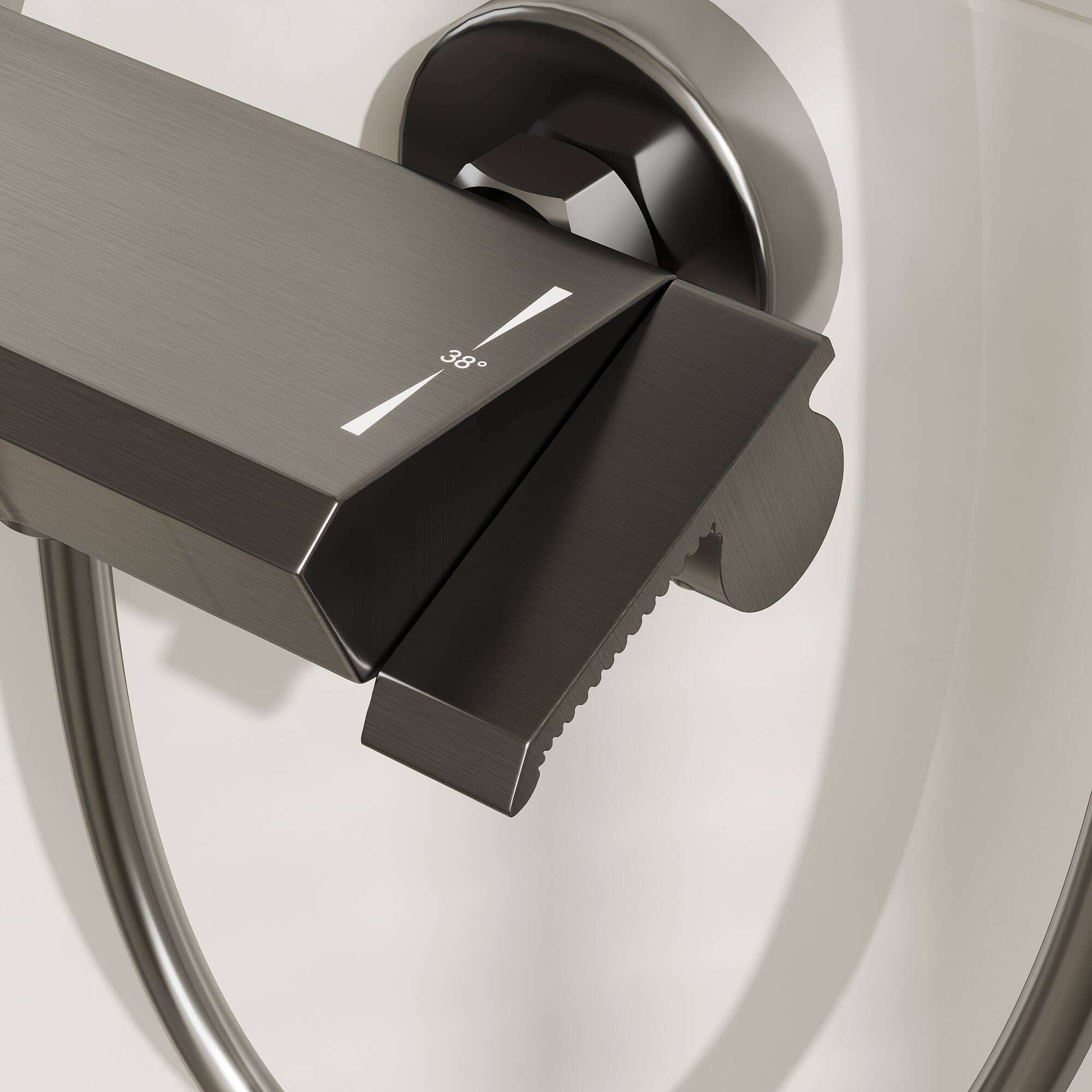 Alt View 6. Famapy - Adjustable Shower System with 2-Function Piano Button Control, Height Adjustable Handheld Shower Set - Gunmetal Gray.