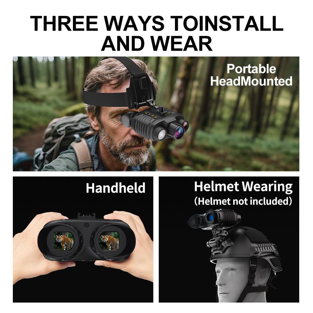 THREE WAYS TO INSTALL AND WEAR

Portable HeadMounted

Handheld

Helmet Wearing (Helmet not included)