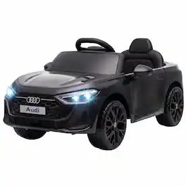 Qaba - A5L Licensed Electric Ride on Car for Kids 3-6 with Remote Control Dual Motors 4-Wheel Suspension Music - Black