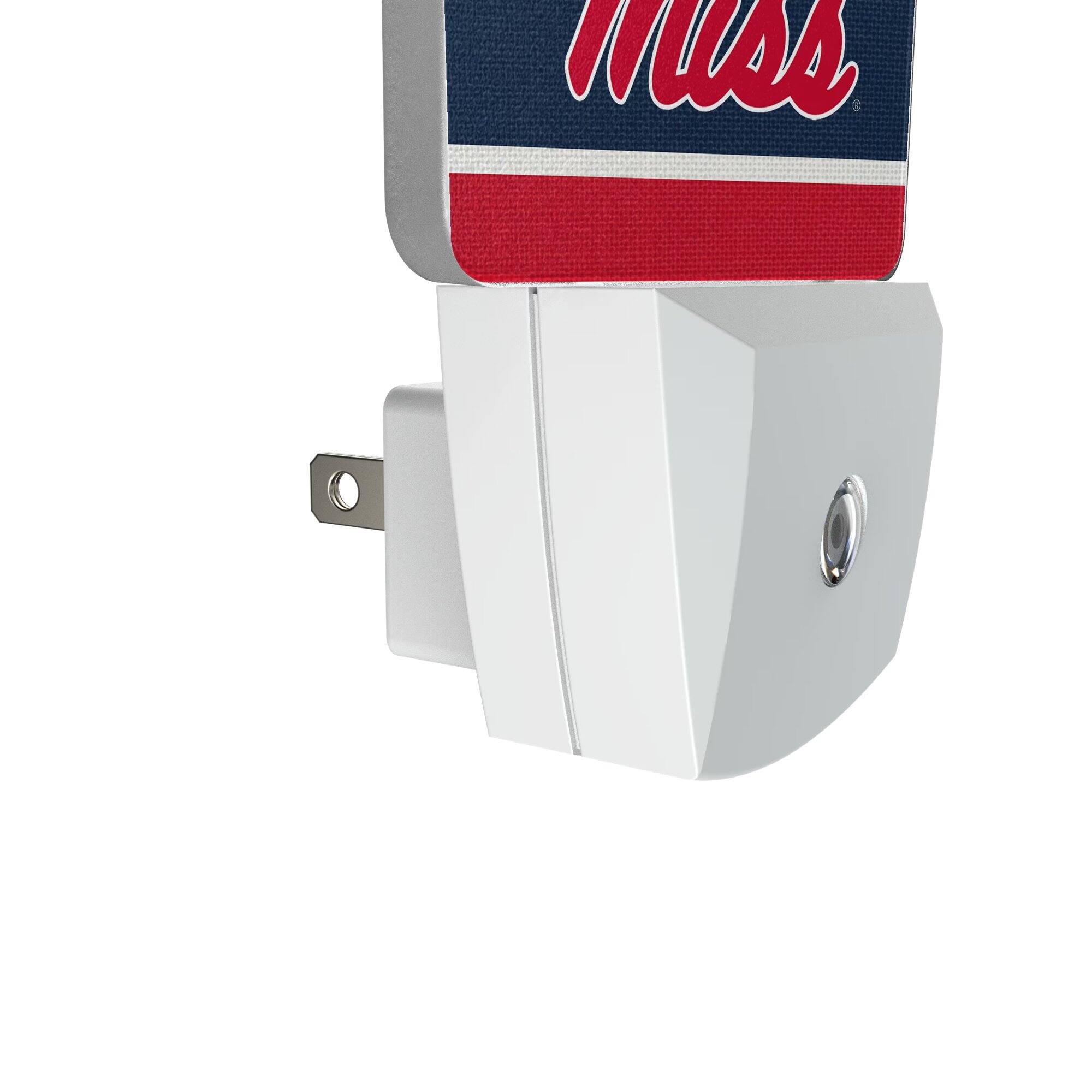 Alt View 2. Keyscaper - Ole Miss Rebels Stripe Design Nightlight 2-Pack - Multicolor.
