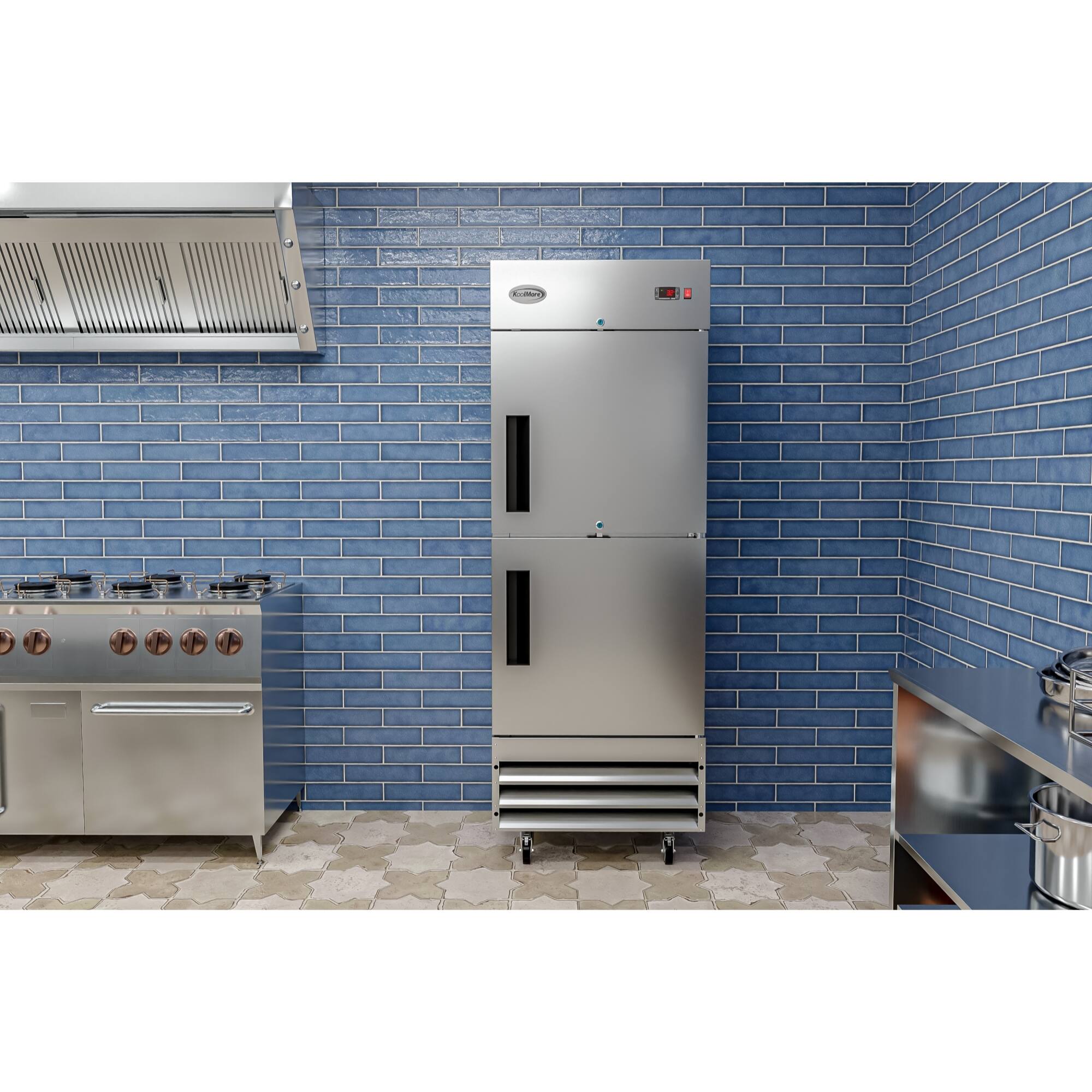 Alt View 8. Koolmore - 29 in. Commercial Stainless Steel Solid Half Door Reach-In Refrigerator, 23 cu. ft. RIR-1D-SSHD - Stainless-Steel.