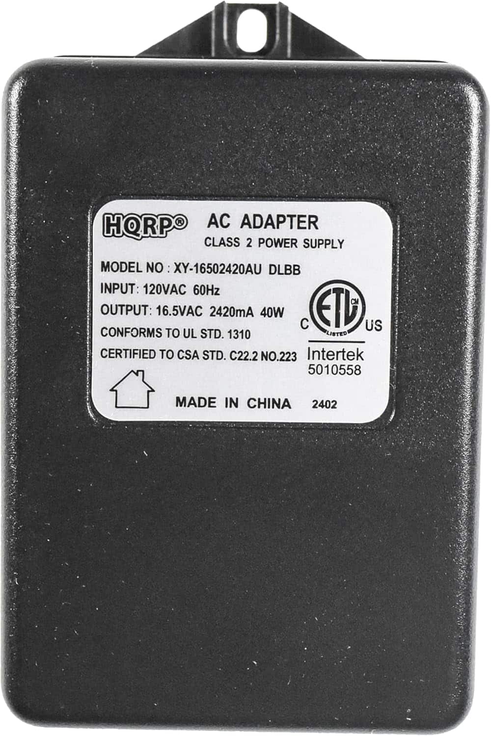 HQRP - 120V to 16.5V AC 40VA Transformer for Zmodo Nest Eufy Nutone Ring Doorbell Hardwired Door Chime, ETL Listed