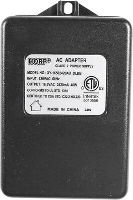 HQRP - 120V to 16.5V AC 40VA Transformer for Zmodo Nest Eufy Nutone Ring Doorbell Hardwired Door Chime, ETL Listed