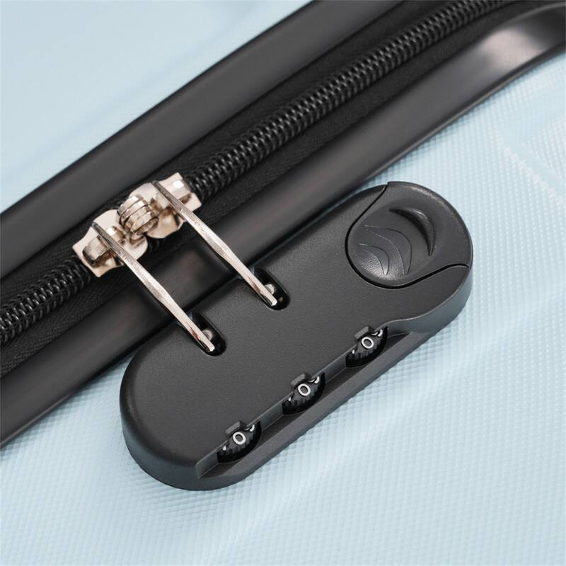 Alt View 7. HTUTWOO - Hardshell Luggage Sets 3 Piece-Double Spinner Wheels Suitcase with Handle Password Lock,Lightweight 20"+24"+28" Luggages - Light Blue.