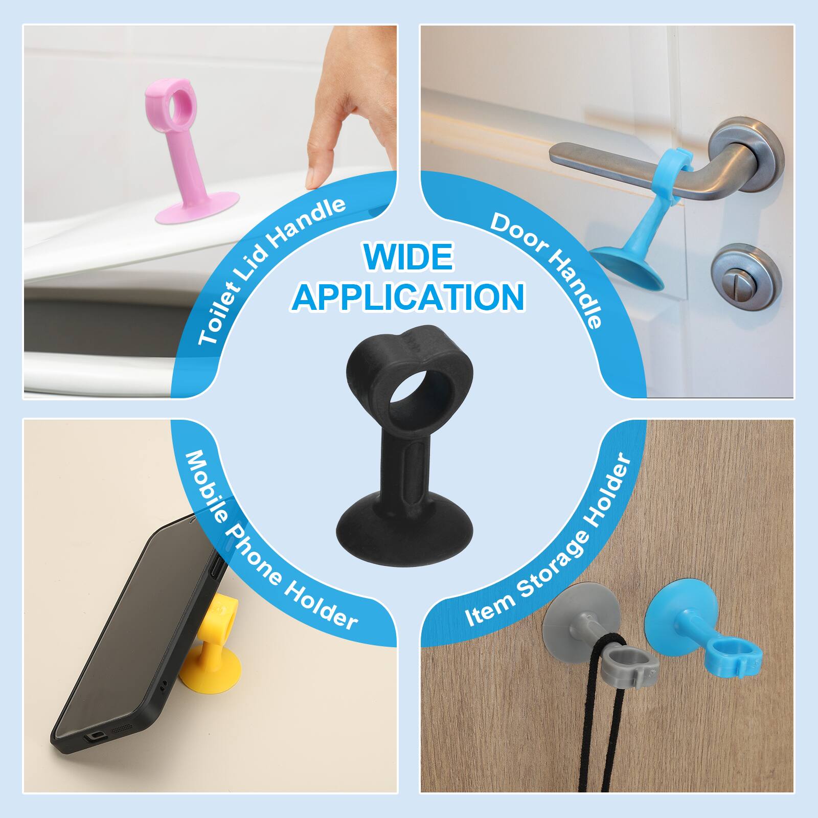 I Handle Door Lid WIDE Toilet Lid Handle, Door Handle, Mobile Phone Holder, Item Storage Holder