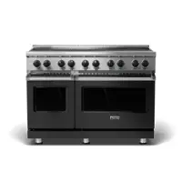 Viking - 5 Series 48" Wide Freestanding Electric Induction Range - Cast Black - Front_Zoom