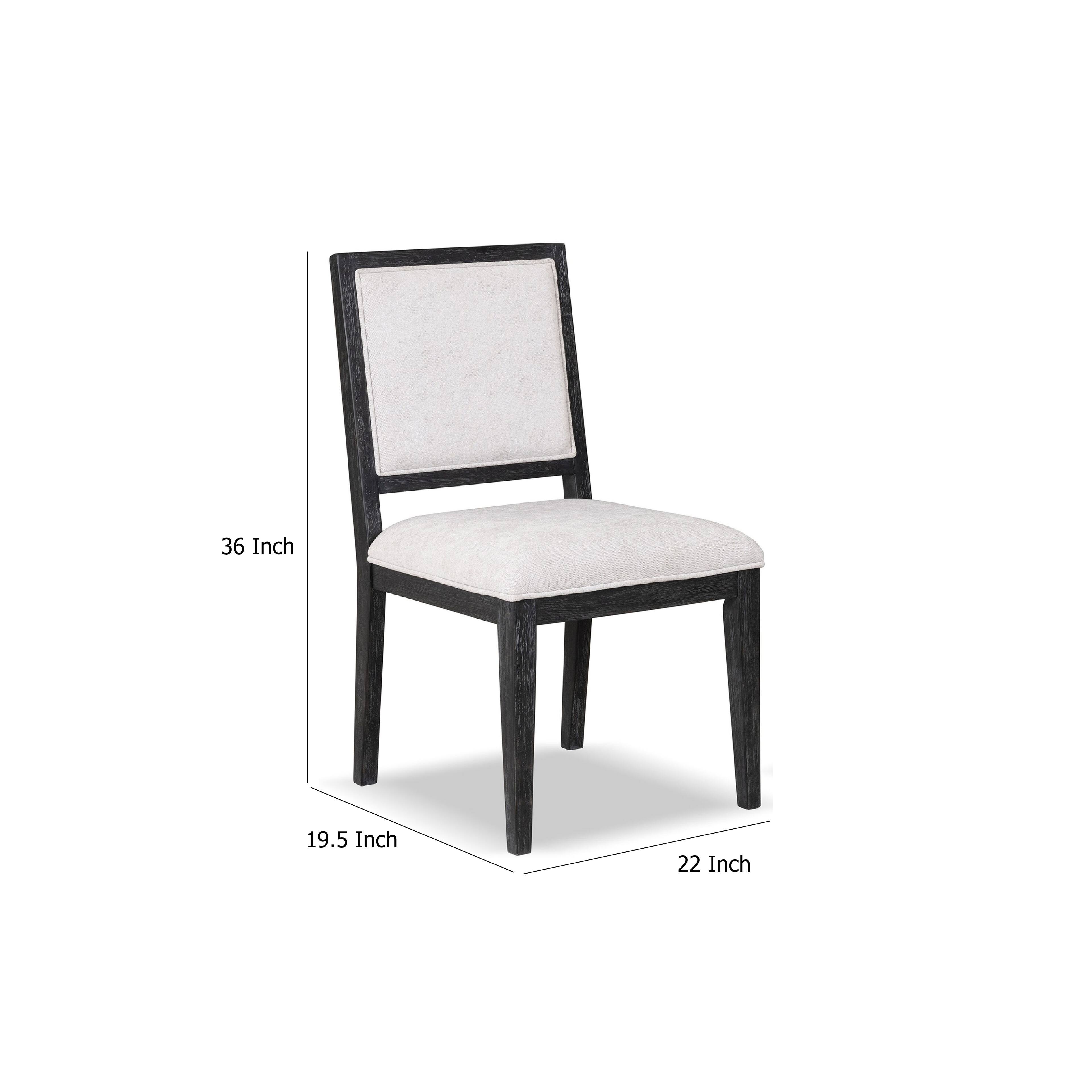 Alt View 4. Manhattan Lane - Kizie Dining Side Chair Set of 2, Farmhouse Panel Design, Black Wood - Black, White.