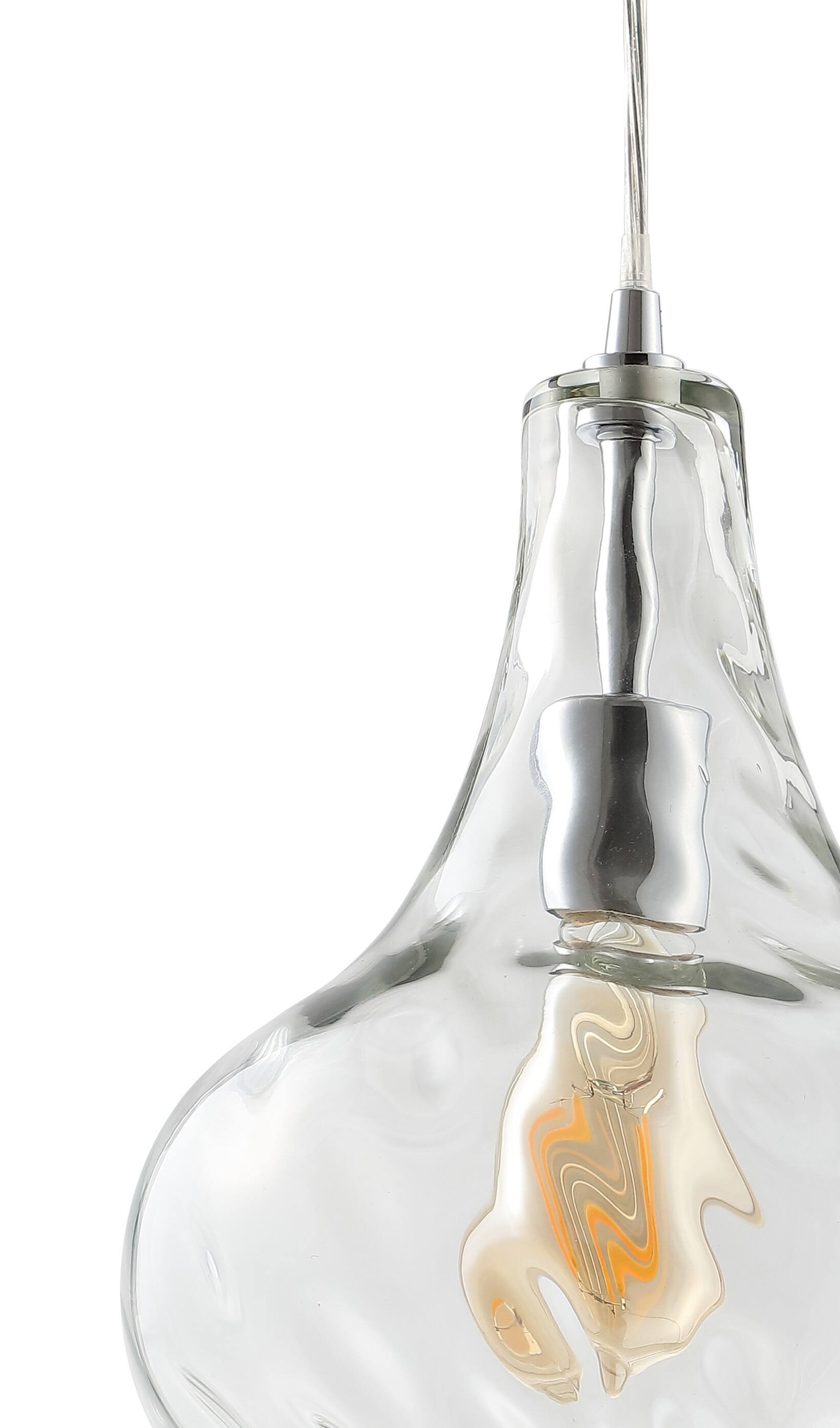 Alt View 4. Jonathan Y - Ferano 9" Adjustable Metal/Glass LED Pendant, Chrome - Chrome.