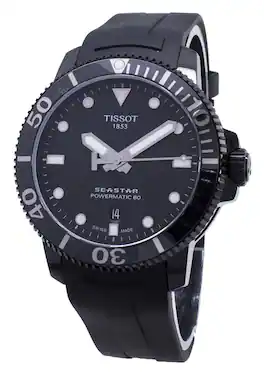 Tissot - T-Sport Seastar Powermatic 80 T120.407.37.051.00 T1204073705100 Automatic 300M Men's Watch - Black