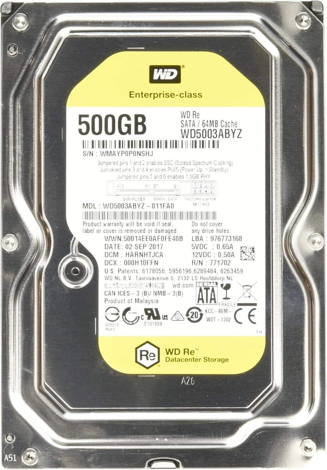 Western Digital - 500GB,Internal,7200 RPM,3.5 inch (WD5003ABYZ) Hard Drive