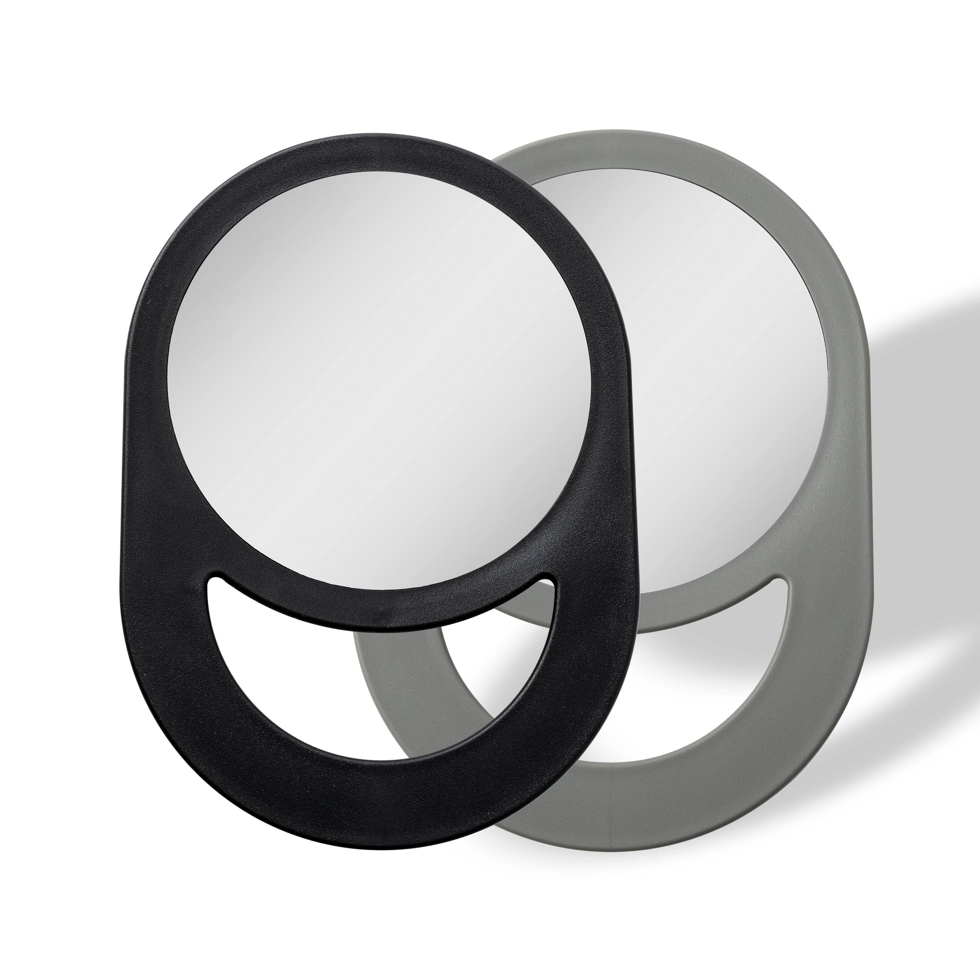 Alt View 2. Zadro - Hand Mirror with Handle - Lightweight and Compact for Perfect Grooming - Made In USA - Gray.