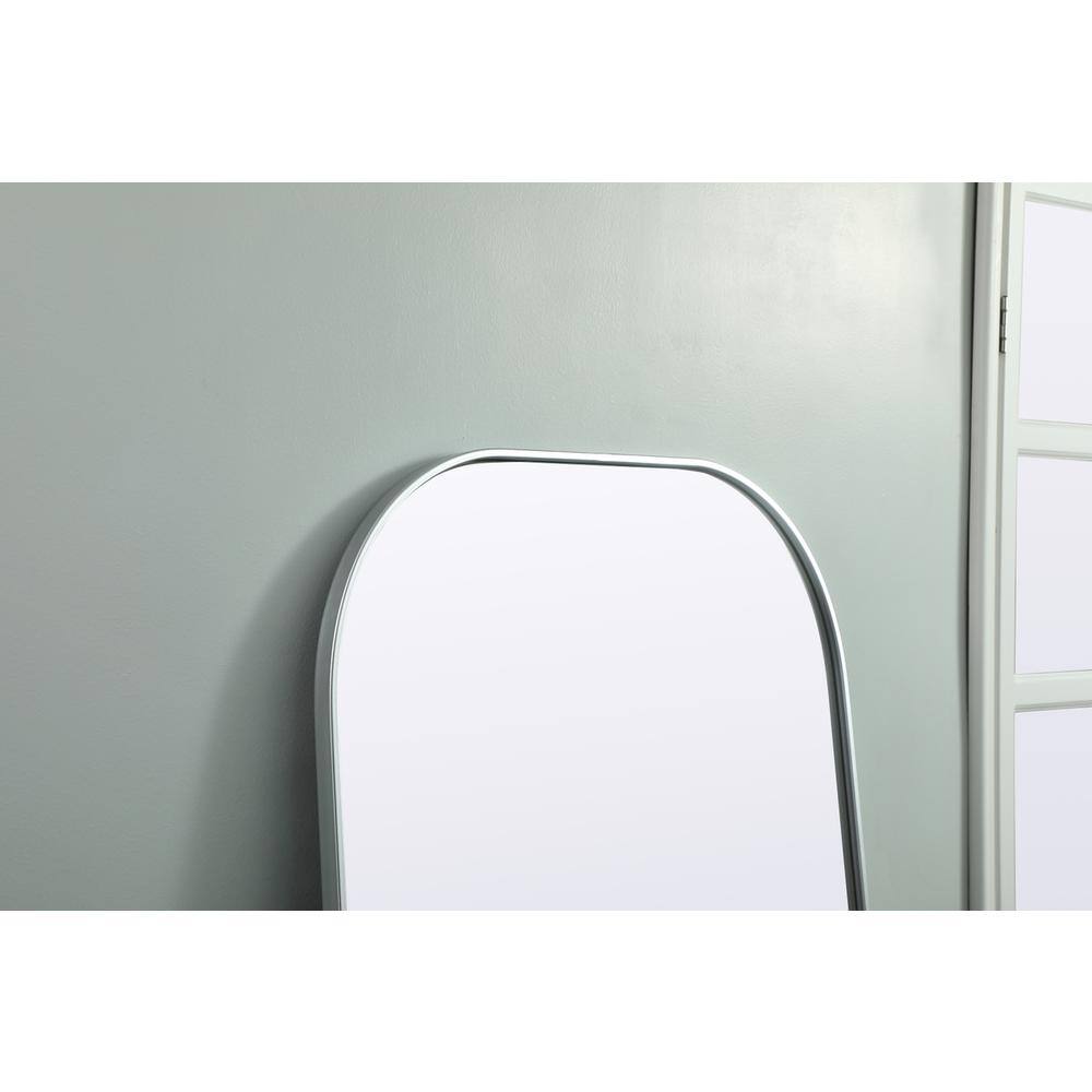 Back. Elegant Decor - Metal Frame Arch Full Length Mirror 32x76 Inch in Silver - Silver.
