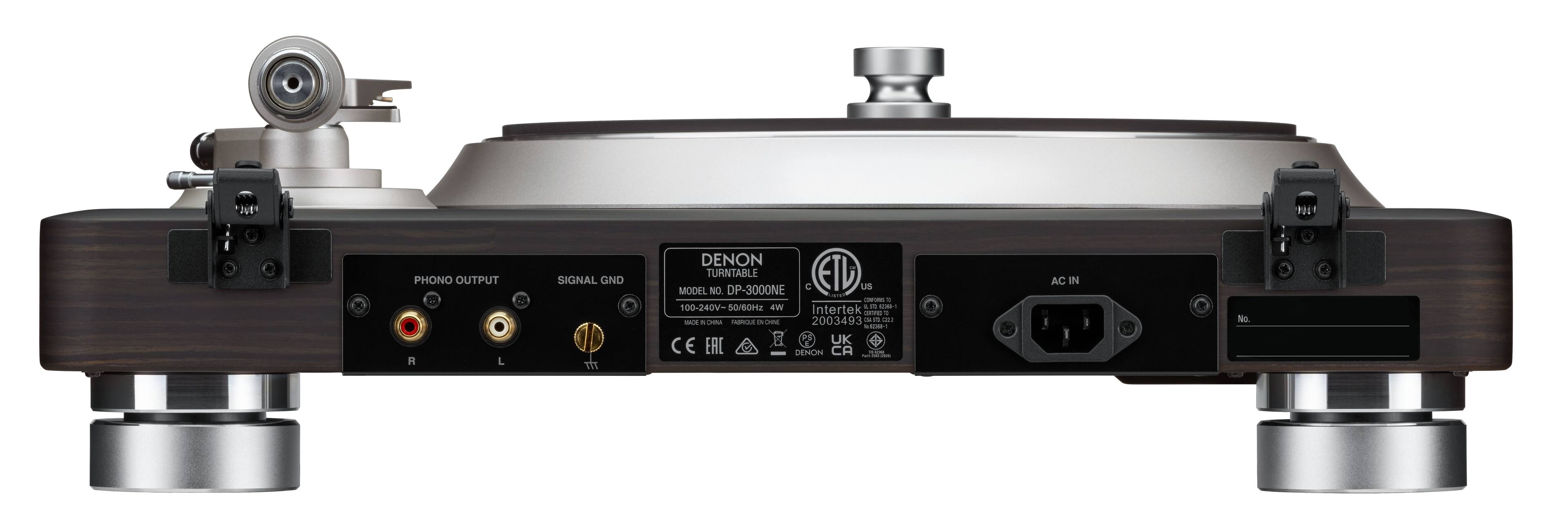 Back. Denon - DP-3000NE Record Turntable - Black.