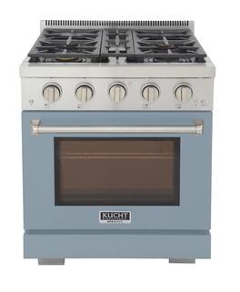 Kucht - Professional 30 in. 4.2 cu. ft. Propane Gas Range and Convection Oven in Light Blue with True Simmer Burners - Light Blue