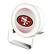 Front. Keyscaper - San Francisco 49ers Linen Print Nightlight Charger & Bluetooth Speaker - White.
