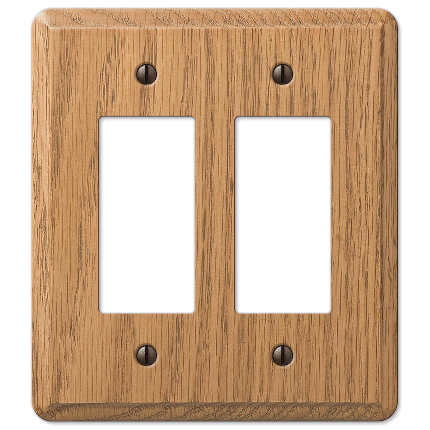 Angle. AMERELLE - Amerelle Contemporary Brown 2 gang Wood Decorator Wall Plate 1 pk - Brown.