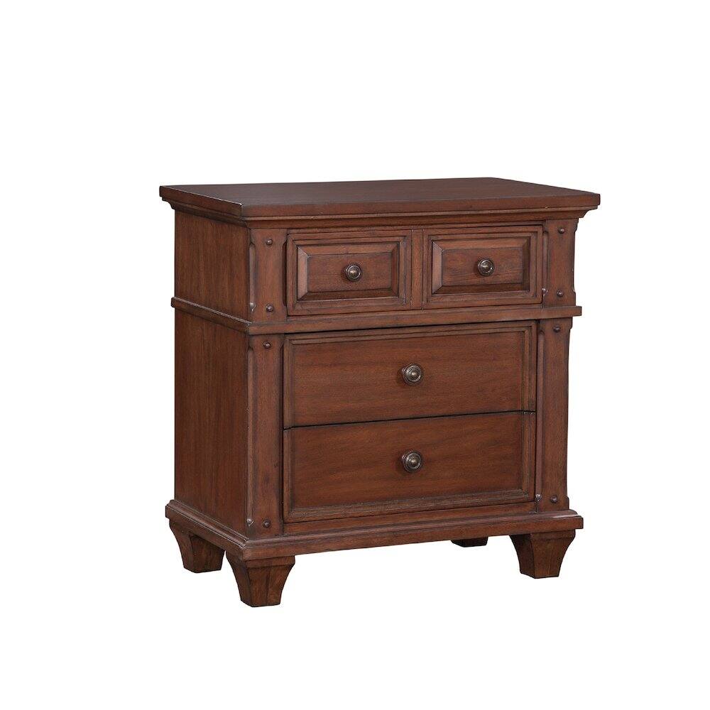 Alt View 1. American Woodcrafters - Sedona 3-Drawer Nightstand - Cinnamon Cherry - Brown.