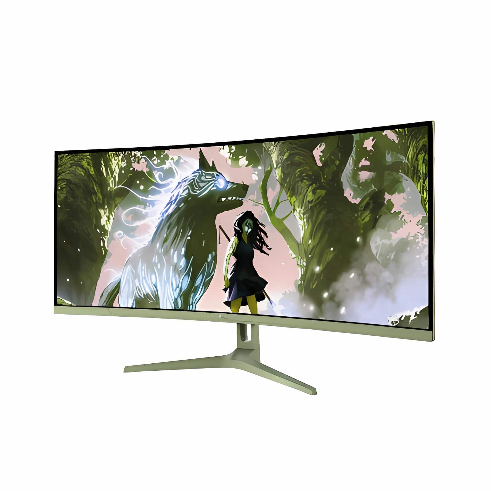 Arozzi - – Nova 34" Curved VA UWQHD 165Hz Gaming Monitor – - Forest Green