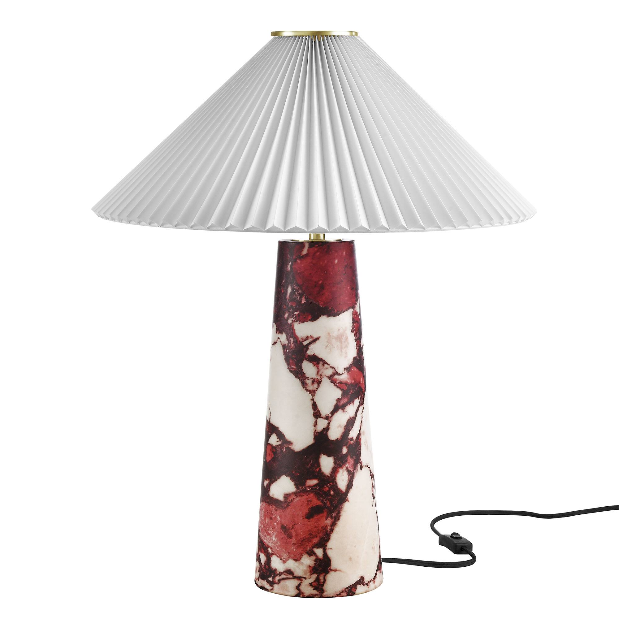 Angle. Modway - Nera Marble Table Lamp by Modway - Red.