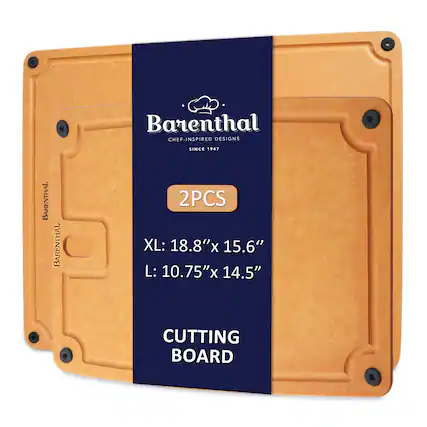 Barenthal CHEF-INSPIRED DESIGNS SINCE 1947
BARENTHAL
2PCS
XL: 18.8" x 15.6"
L: 10.75" x 14.5"
CUTTING BOARD