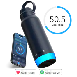 Hidrate - 32 oz HidrateSpark PRO 2 Smart Water Bottle - Health & Wellness Tracker - Apple Health - Smart Ring & Watch Compatible - Navy