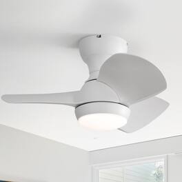 Sofucor - 23 Inch Ceiling Fans with Lights & Remote Indoor Outdoor Modern Ceiling Fan Noiseless 6 Wind Speed Kid Bedroom - White