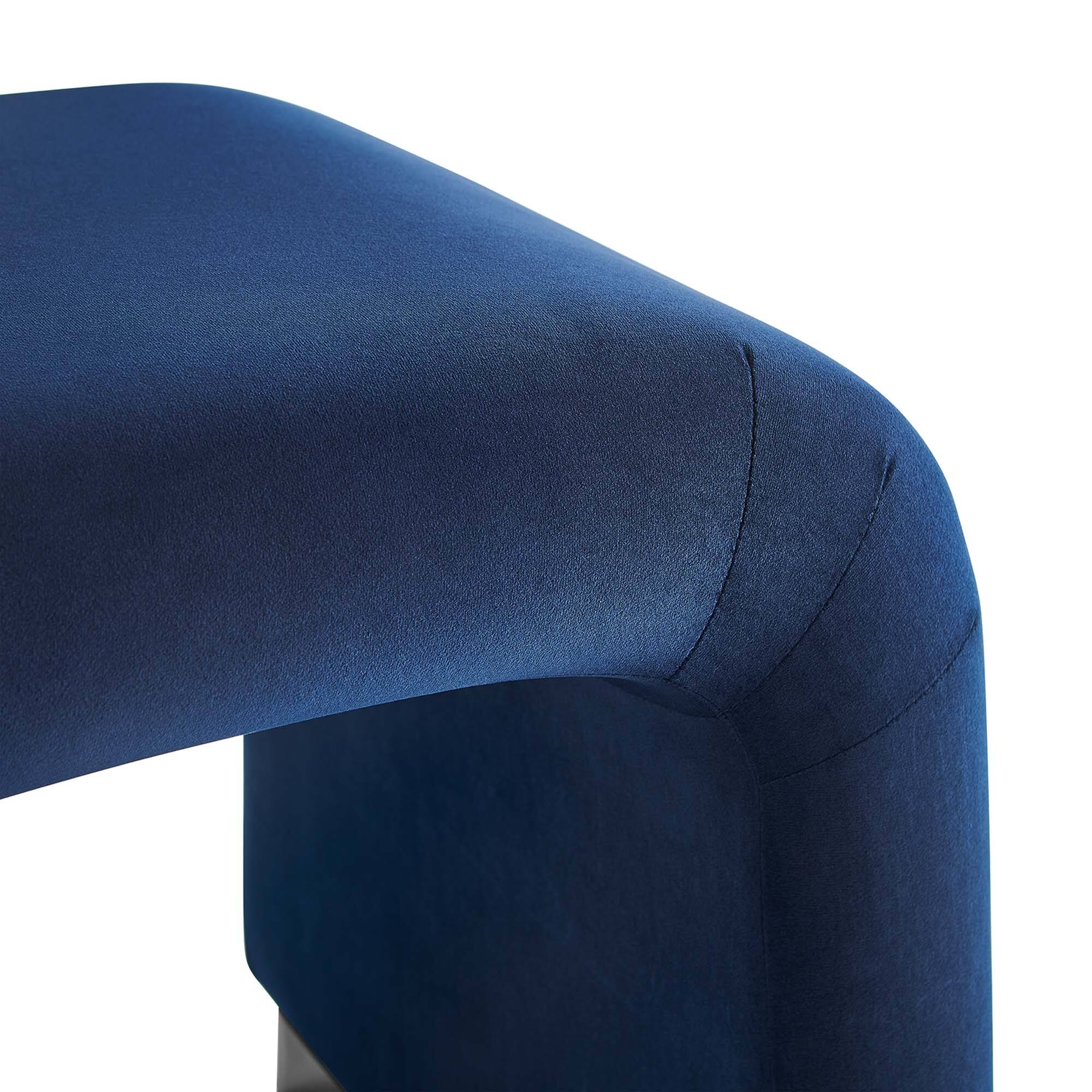 Alt View 6. Modway - Koda Performance Velvet Waterfall Stool by Modway - Black Midnight Blue.
