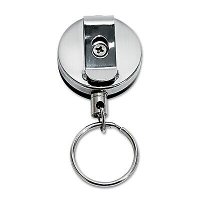 Alt View 1. Advantus - 18" Heavy-Duty Retractable ID Card Reel/Chrome, 6/Pack - Black.