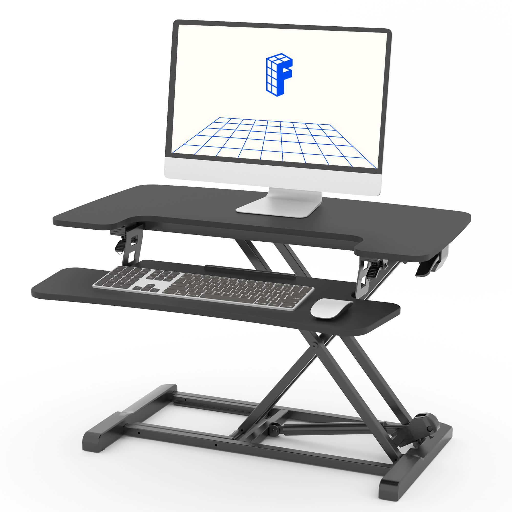 FlexiSpot - M7 Series 32"W Manual Adjustable Standing Desk Converter - Black