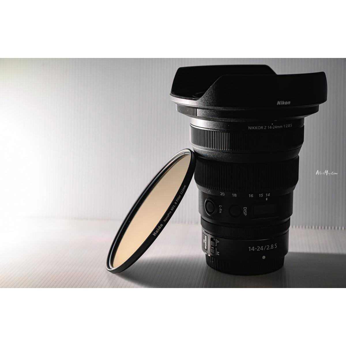 Nikon NIKKOR 2 14-24mm 1:2.8 Alc MuCim 112mm Filter - NOU NanoPro Haida t1 20 L-Fn A AM M 18 16 15 14 1 DISP 14-24/2.8